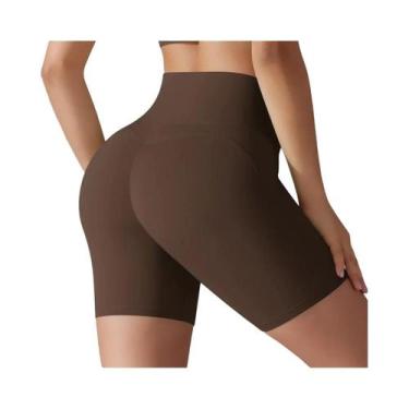 Imagem de Shorts De Yoga De Cintura Alta Com Controle De Barriga E Efeito Levant