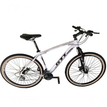 Imagem de Bicicleta Aro 29 Gti Roma Alumínio 21v Freio A Disco Garfo Suspensão Pneu Faixa Bege - Branco Tam.19