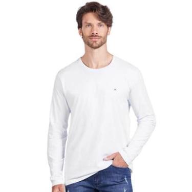 Imagem de Camiseta Aramis Masculina Manga Longa Basica Logo Branca-Masculino