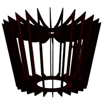 Imagem de Luminária Teto Tipo Pendente Coroa Mdf Completa - Preta