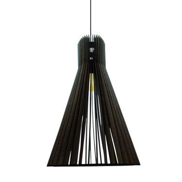 Imagem de Luminária Teto Tipo Pendente Funil Mdf - Completa Preta