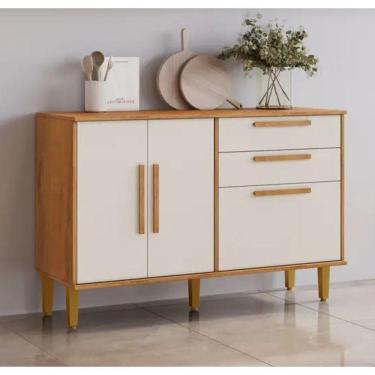 Imagem de Balcão 3 Portas 2 Gavetas Lorena Kaiki Móveis - Nature/off