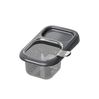 Imagem de Cesta multiuso para pia de cozinha, filtro de drenagem suspenso com ventosa forte - coletor de alimentos fácil de limpar para sobras e lavagem de produtos (cinza)