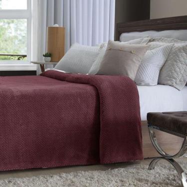 Imagem de Manta Casal Tranças Em Relevo Macia Merlot Fantasy Jolitex