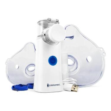 Imagem de Inalador Nebulizador Mesh Dellamed Leve e Silencioso  Bateria Recarreg