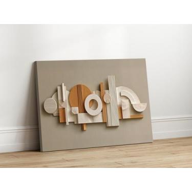 Imagem de Quadro Decorativo Sala Arte Madeira 90x60 Linha Premium IMpresso nas L