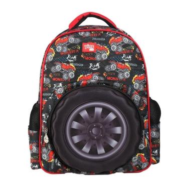 Imagem de Mochila Costas 14 Monster Truck 3D Infantil Escolar Passeio