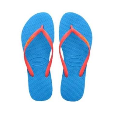 Imagem de Chinelo Havaianas Unissex Sem Gênero Slim Logo Pop Original Básico Cores Vibrantes 4119787-Unissex