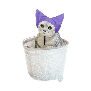 Imagem de Touca De Banho Para Gatos, Protetor De Orelhas Impermeável, Máscara De