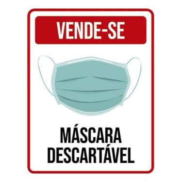 Imagem de Kit 3 Placas Vende-Se Máscara Descartável 27X35 - Sinalizo