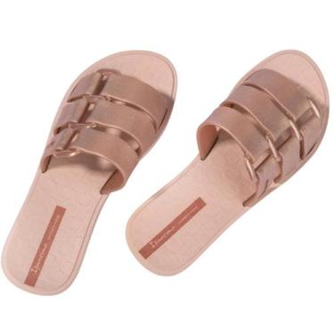 Imagem de Chinelo Feminino Ipanema Slide Bold 65100 Confortável, 36, Bege Ouro