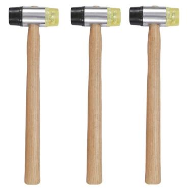 Imagem de Martelo Luthier Intercambiavel Madeira Kit 3 Uni Montagem Manutençao Artesanato Reparo Moveis Construçao Obra