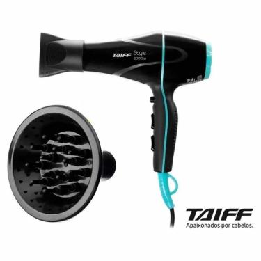 Imagem de Secador E Difusor Cachos Profissional 2000W Taiff Style Preto 220V