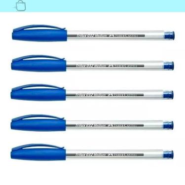 Imagem de Kit Caneta Trilux 032 Faber-Castell Azul 5 Unidades