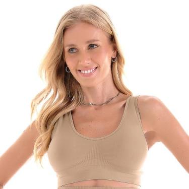 Imagem de Sutiã Top Bojo Sem Costura Microfibra Zee Rucci, Bege, G