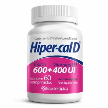 Imagem de Hiper-cal d cálcio 600mg vitamina d3 400ui saúde óssea - Brasterapica