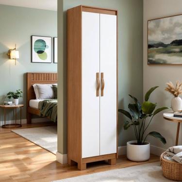 Imagem de Armário Sapateira Multiuso com 5 Prateleiras Puxador Softfeel e Pés Bliss Amendo Clean/Branco