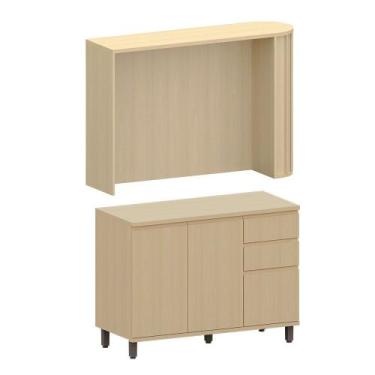 Imagem de Bancada de Cozinha Com Balcão 100 MDF 164cm Aura Luciane Móveis - Kit,