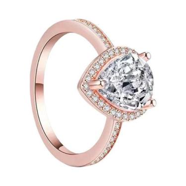 Imagem de Conjunto De Anéis De Casamento Em Prata Esterlina 925 Banhado a Ouro R