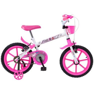 Imagem de Bicicleta Pinky WR Aro 16 Quadro 10 Polegadas Rodinhas Laterais Track 