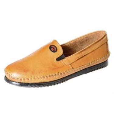 Imagem de Sapatilha Mocassim Couro Masculino Costura Manual Calce Facil Ajuste Elastico Macia Leve Dia a Dia-Masculino