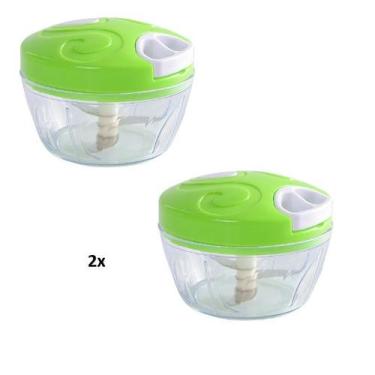 Imagem de 2 Processador De Alimentos Manual Mini Triturador 3 Lâminas - 123UTIL,