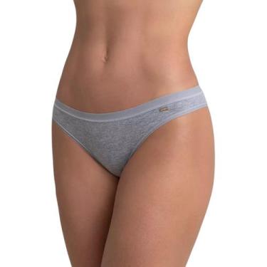Imagem de Calcinha Loba Lupo 40354-001 Tanga Cintura Baixa Algodão, Cinza mescla