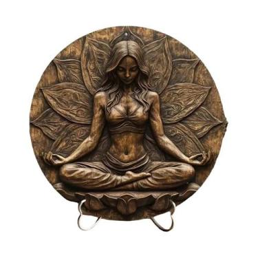 Imagem de Estátua Vintage Dourada E Preta Da Deusa Hindu Durga, Placa De Arte De