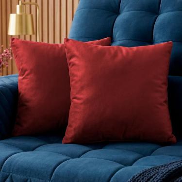 Imagem de Almofadas Kit Plumie. De 45x45cm 2 Uni Velusoft Cama Inbox Vermelho