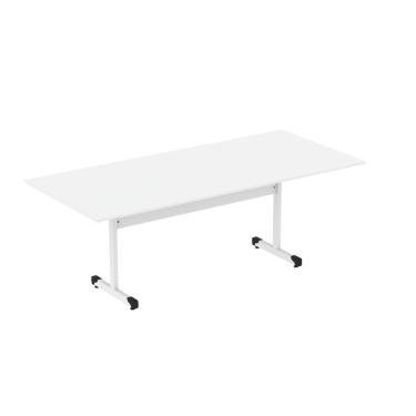 Imagem de Mesa De Reunião 200cm Para Escritório Com Pés Tubulares Em Aço Linha P15