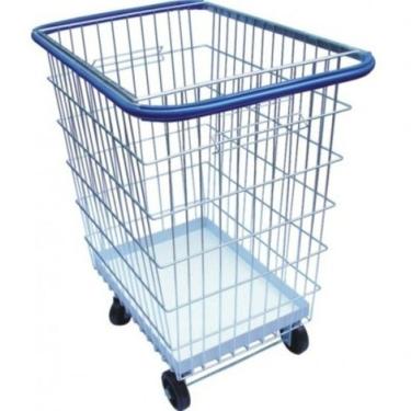 Imagem de Carrinho de Compras para Condomínio G3 300L com Bandeja em Chapa de Aço Galvanizado Branco Premium Colchões