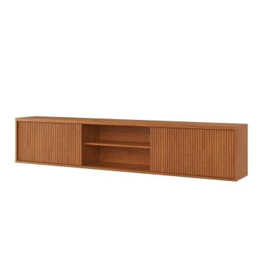 Imagem de Rack Para TV`` 75 Suspenso Zeus 2 Portas C/ Aplique Canelado Naturalle 100%MDF