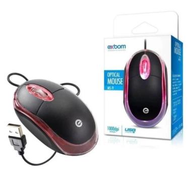Imagem de Mouse Optico Com Fio e Led Exbom MS9 Preto