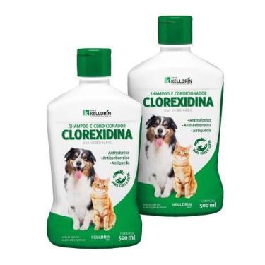 Imagem de Kit 2 Shampoo e Condicionador Kelldrin Clorexidina 500ml