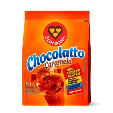Imagem de Achocolatado Chocolatto Caramelo 3 Corações Refil Pacote 560g