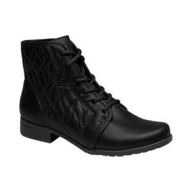 Imagem de Bota Cano Curto Salto Bloco Coturno Feminina Dakota Preto 38, Preto, 3