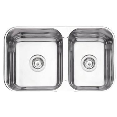 Imagem de Cuba Dupla Tramontina Isis 69x40cm Inox Polido Sobrepor