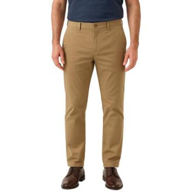 Imagem de Calça Masculina Sarja Esporte Fino Cor Caqui Bolso Faca - Hadelasso, C