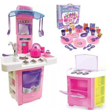 Imagem de Kit Cozinha de Brinquedo Completa Com Fogão e Jogo Jantar - Big Star B