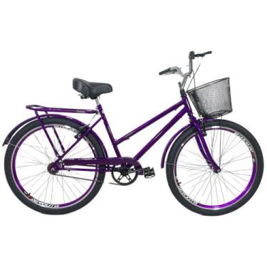Imagem de Bicicleta Aro 26 Aero Passeio Cesta Modelo Poti Violeta - SAMY