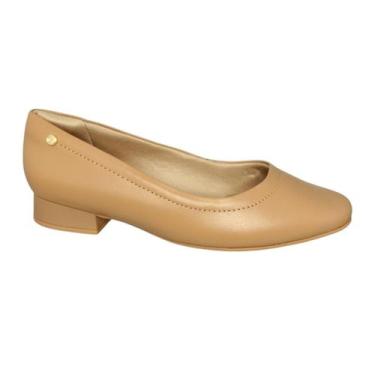 Imagem de Sapato Feminino Sapatilha Comfortflex Salto Couro 2482301, Nude, 38