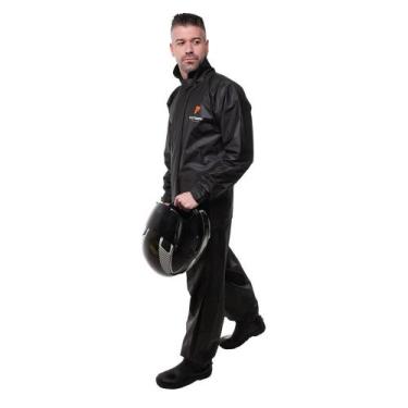 Imagem de Conjunto Motoqueiro Combate com Gola PVC Preto - Pioneira, Tamanho: G