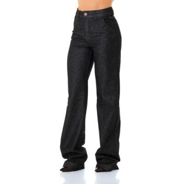 Imagem de Calça Jeans Feminina Arauto Wide Leg, Azul escuro, 46