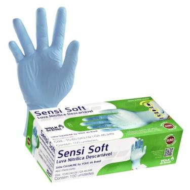 Imagem de Luva Nitrílica Descartável Sensi Soft Sem Amido Tamanho M Volk do Bras