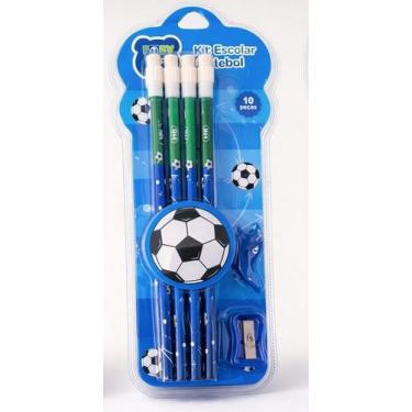 Imagem de Kit Escolar com 8 Lápis Grafite Preto com Borracha Individual e Aponta