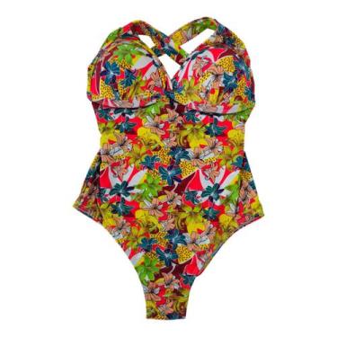 Imagem de Maiô feminino com bojo e fechamento nas costas - Corpo Dourado Moda Pr