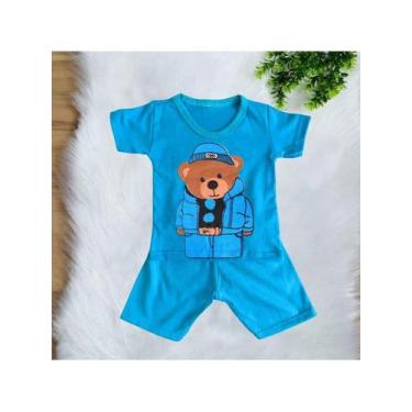 Imagem de Conjunto Camiseta + Bermuda Bebê Menino  Estampa Ursinho RN a 03 Meses