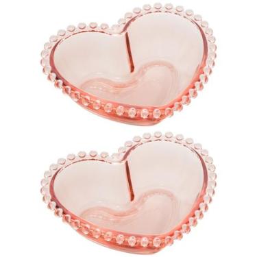 Imagem de Jogo 2 bowls 15 cm para sobremesa de cristal rosa Pearl Wolff - 28456