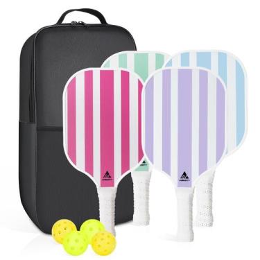 Imagem de Conjunto de pás Pickleball AOBORTY Light Graphite, pacote com 4 bolas