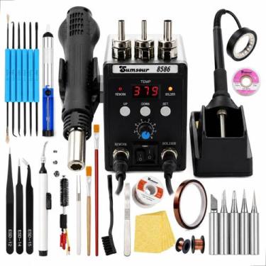 Imagem de Kit Estação 8586 Completa De Retrabalho Solda-soprador - BLUTU